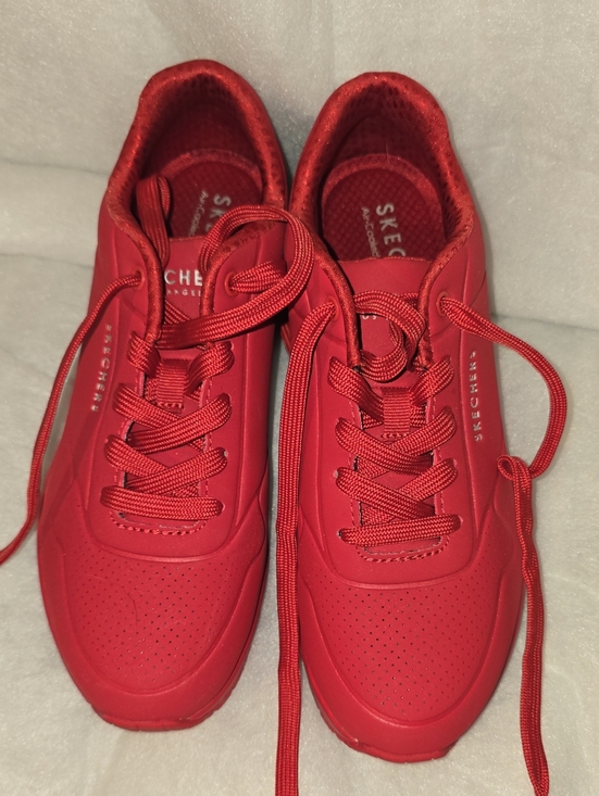 Skechers Shoes - Skechers All-Red Casual Lace-Up Sneakers